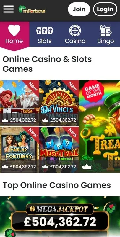 Mfortune Casino — mobile